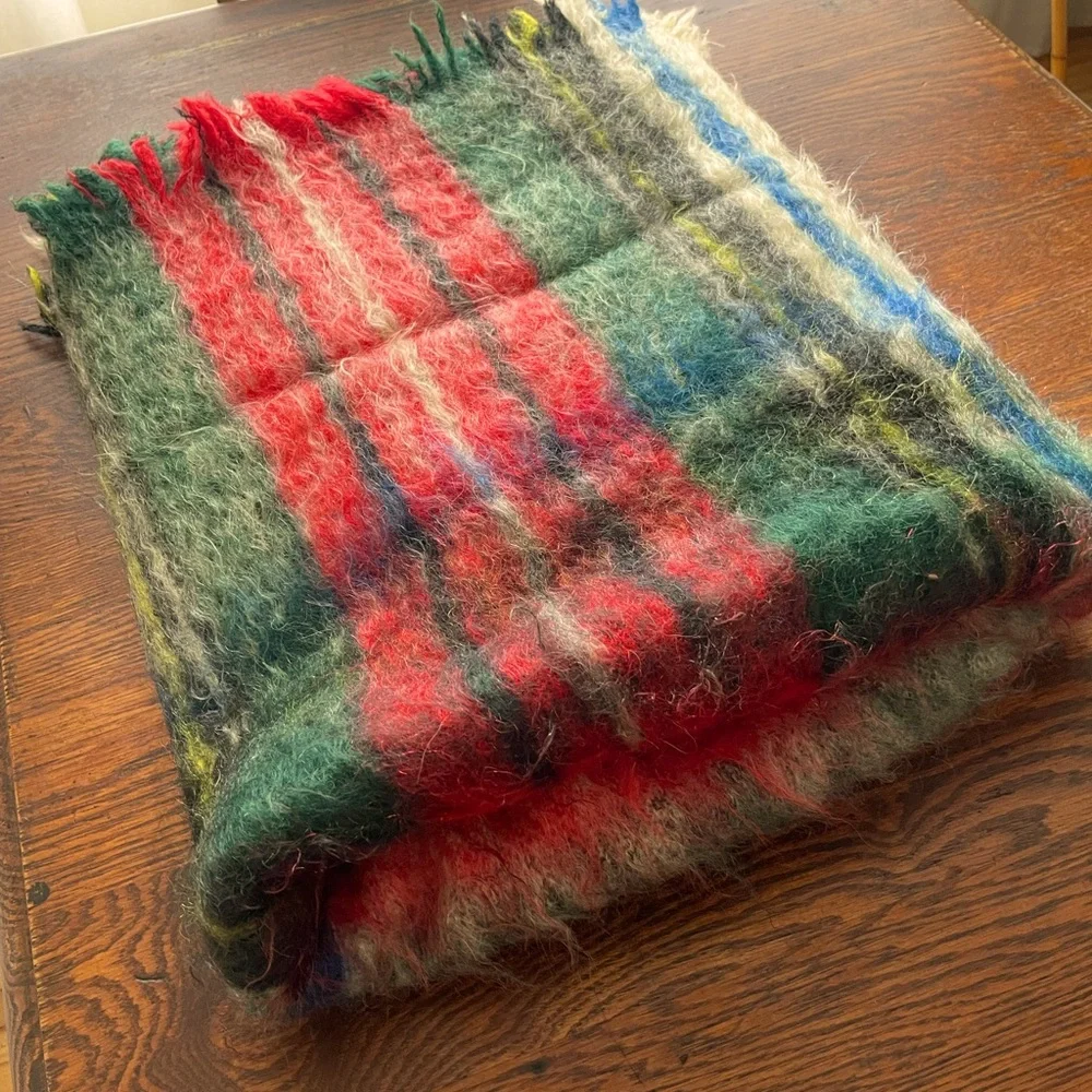 Vintage Glen Cree Mohair Blanket Scotland 75”x50”
